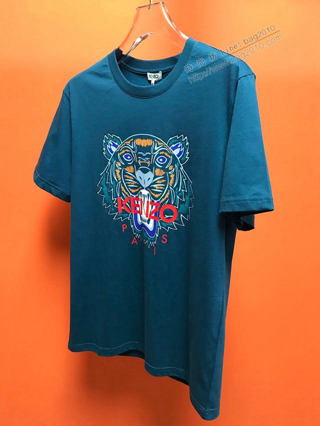 kenzo夏裝短袖 頂級品質 kenzo 2020新款藍色男T恤  tzy2421